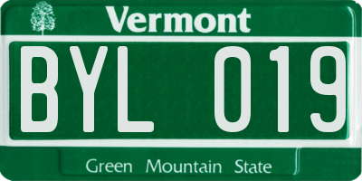 VT license plate BYL019