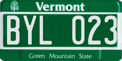 VT license plate BYL023