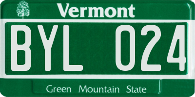 VT license plate BYL024