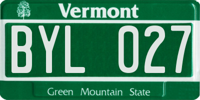VT license plate BYL027