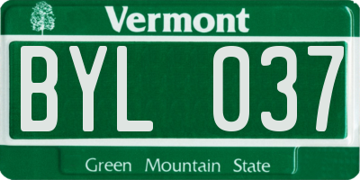 VT license plate BYL037