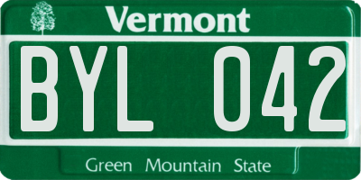 VT license plate BYL042
