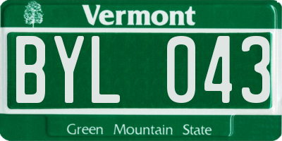 VT license plate BYL043