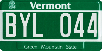 VT license plate BYL044