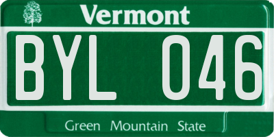 VT license plate BYL046