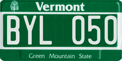 VT license plate BYL050