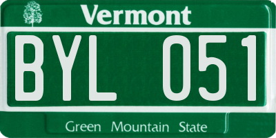 VT license plate BYL051