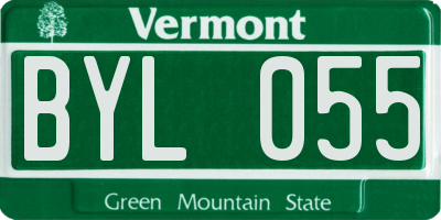 VT license plate BYL055