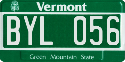 VT license plate BYL056