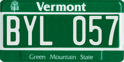 VT license plate BYL057