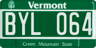 VT license plate BYL064