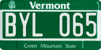 VT license plate BYL065