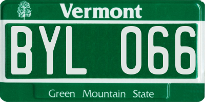 VT license plate BYL066