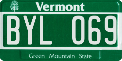 VT license plate BYL069