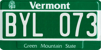VT license plate BYL073