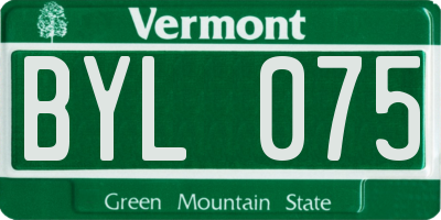 VT license plate BYL075