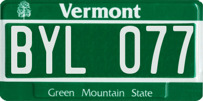 VT license plate BYL077