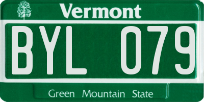 VT license plate BYL079
