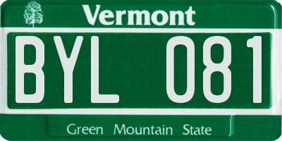 VT license plate BYL081