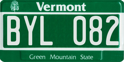 VT license plate BYL082