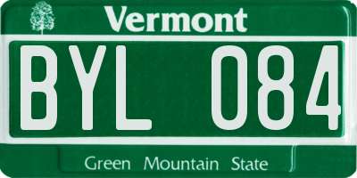 VT license plate BYL084