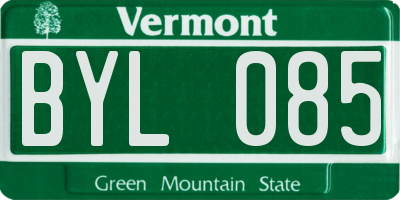 VT license plate BYL085