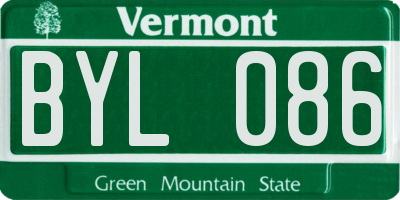 VT license plate BYL086