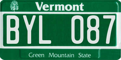 VT license plate BYL087
