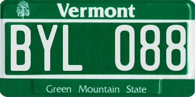 VT license plate BYL088