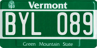 VT license plate BYL089