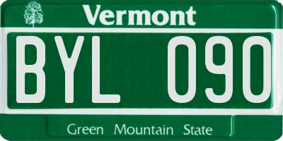 VT license plate BYL090