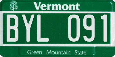VT license plate BYL091