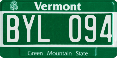 VT license plate BYL094