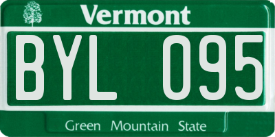VT license plate BYL095