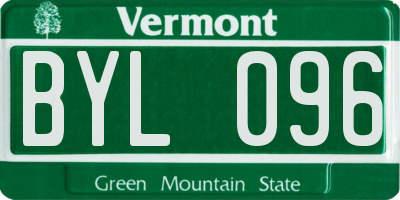 VT license plate BYL096