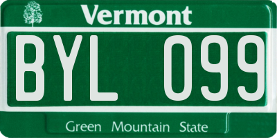 VT license plate BYL099