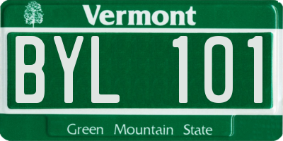 VT license plate BYL101