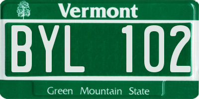 VT license plate BYL102