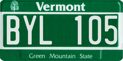 VT license plate BYL105