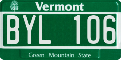 VT license plate BYL106