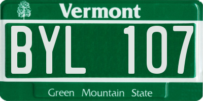 VT license plate BYL107