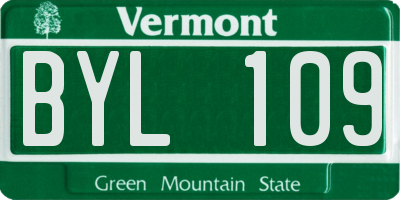 VT license plate BYL109