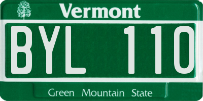 VT license plate BYL110