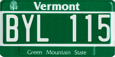 VT license plate BYL115
