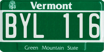 VT license plate BYL116