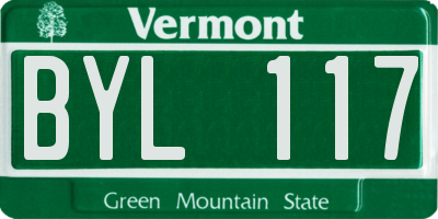 VT license plate BYL117