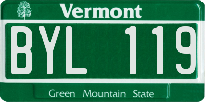 VT license plate BYL119