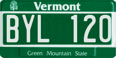 VT license plate BYL120