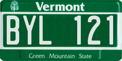 VT license plate BYL121