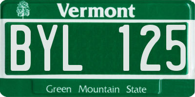 VT license plate BYL125